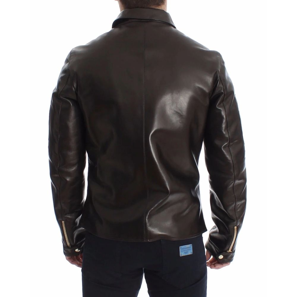 Exclusive Brown Lambskin Leather Jacket