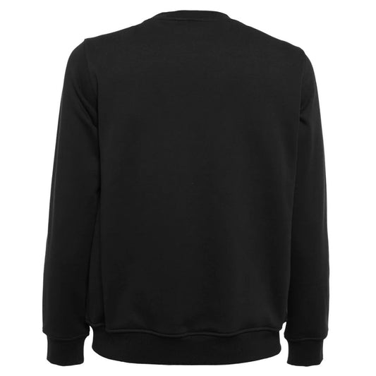 Sleek Unisex Black Cotton Crewneck Sweatshirt