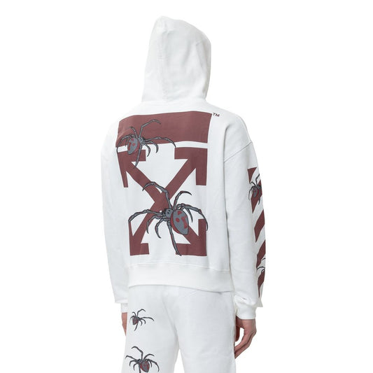 Arachno Oversized Hooded White Sweatshirt