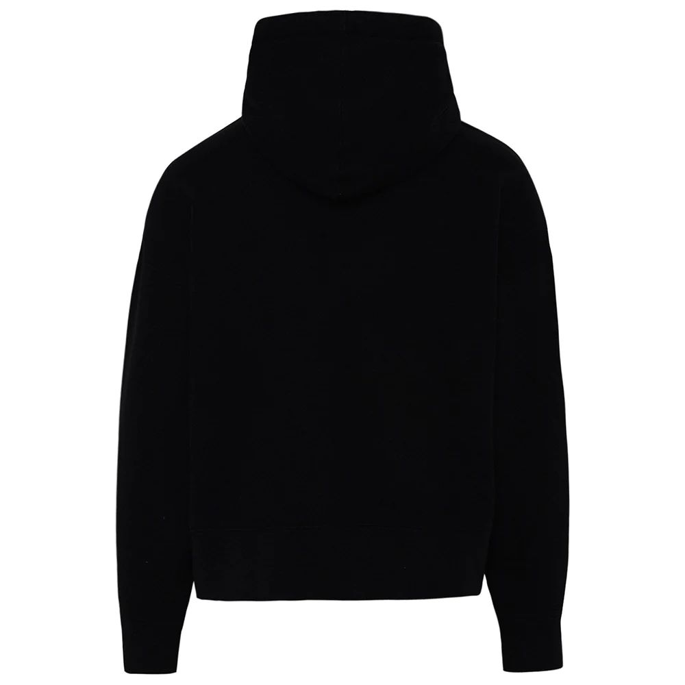 Embossed Logo Cotton Hoodie In Classic Black