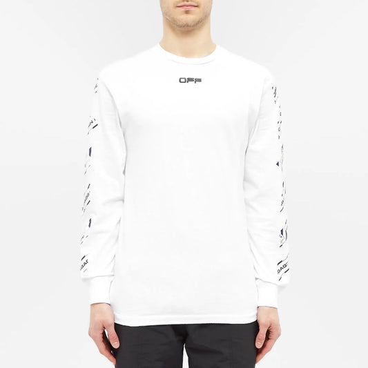 Iconic Long-Sleeved Cotton Tee in Crisp White