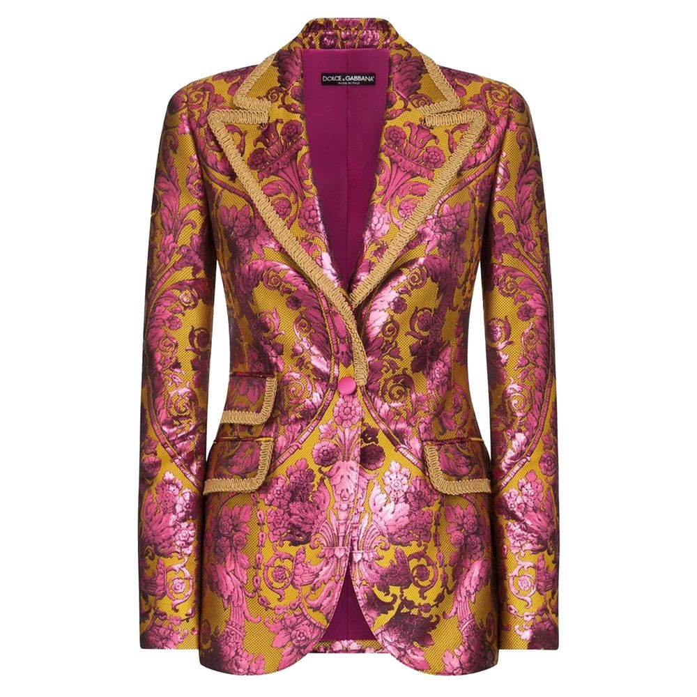 Floral Jacquard Blazer with Metal Fibre Detail