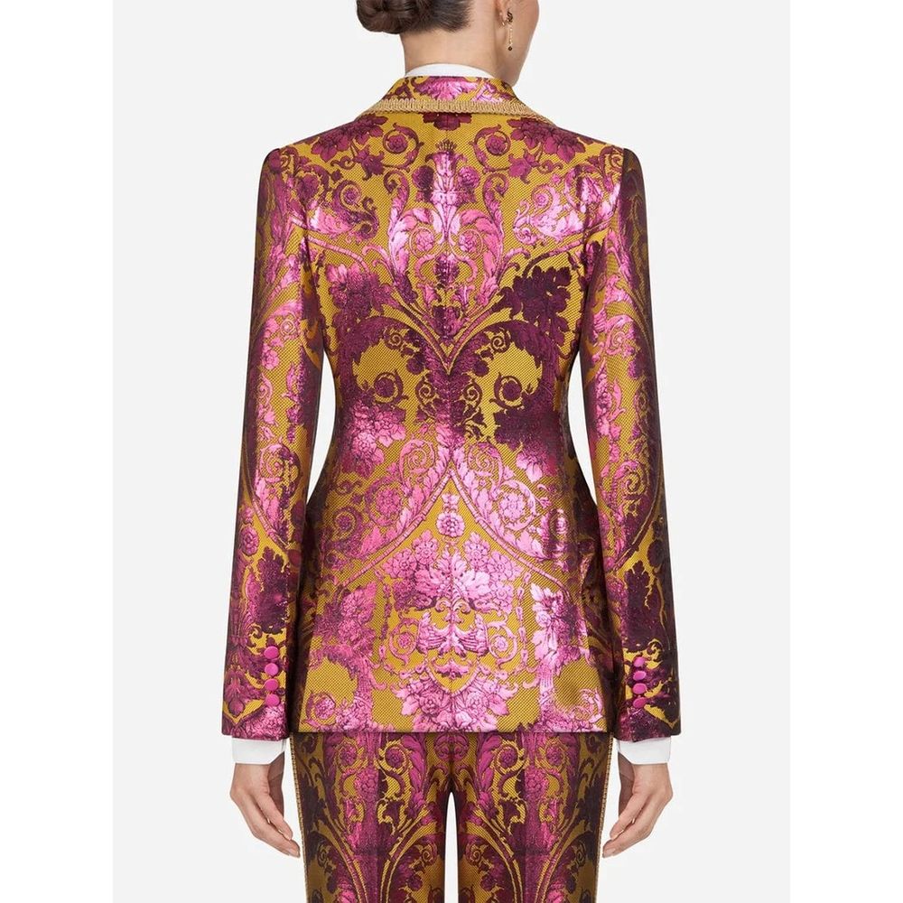 Floral Jacquard Blazer with Metal Fibre Detail