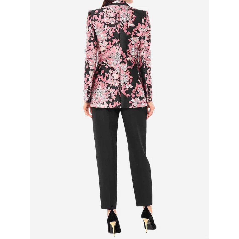 Floral Jacquard Single-Breasted Jacket