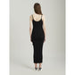 Sleeveless Long Knit Dress with Stripe Detail