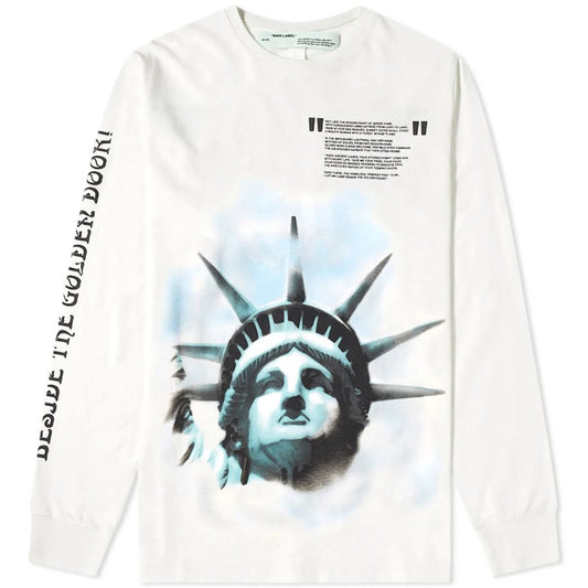 Graffiti Long Sleeve Cotton Tee - Pristine White