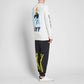 Graffiti Long Sleeve Cotton Tee - Pristine White