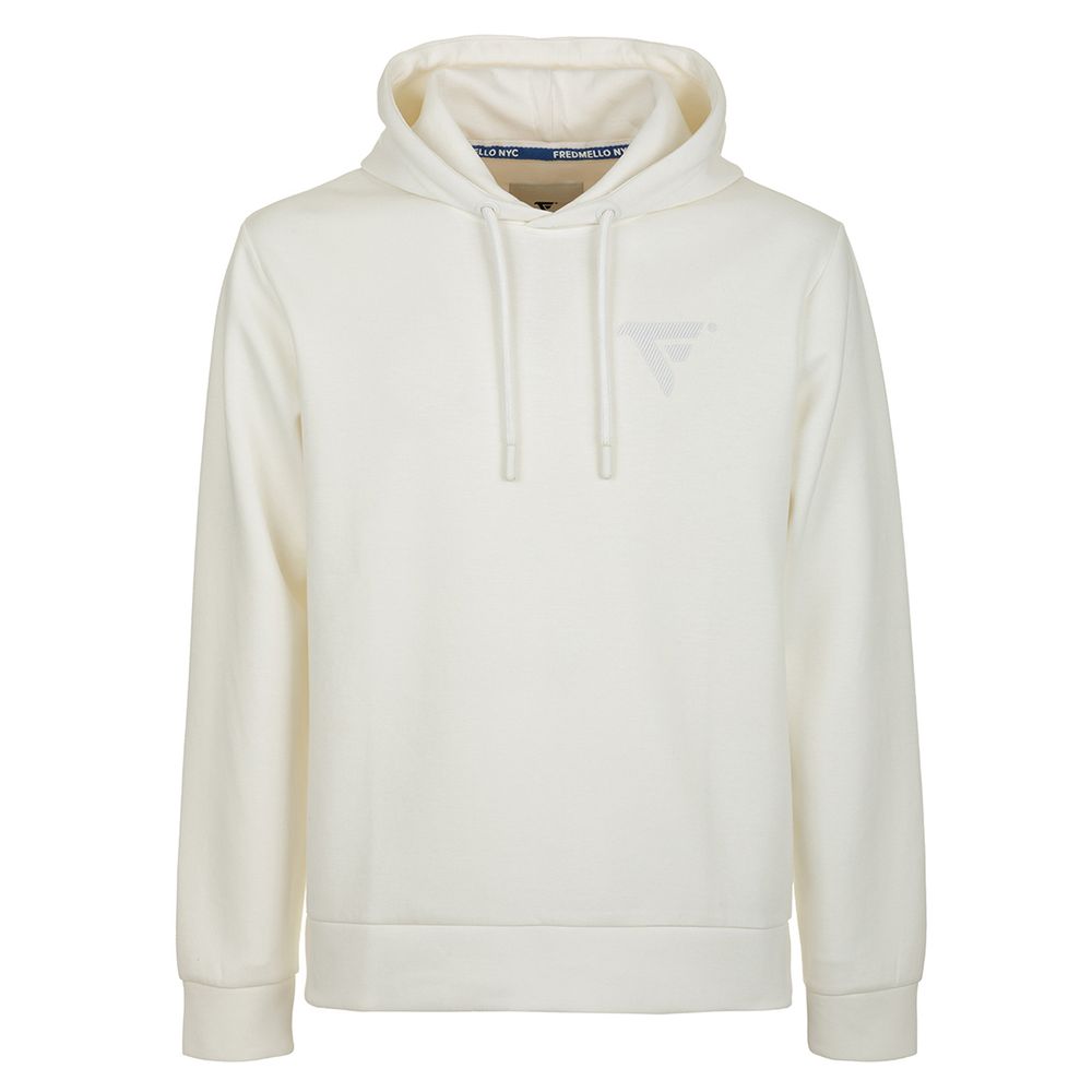 Elegant White Cotton Blend Hoodie