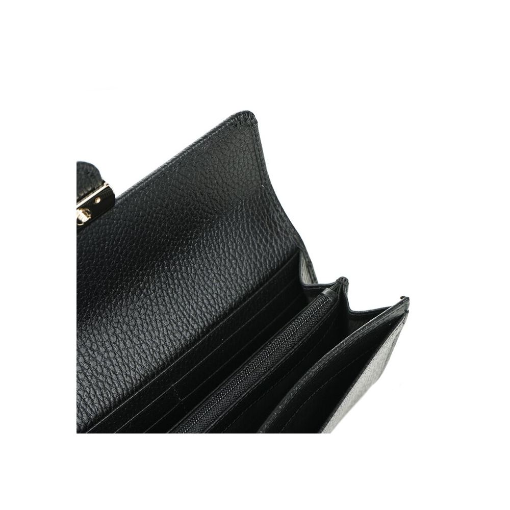 Elegant Calfskin Leather Chain Wallet