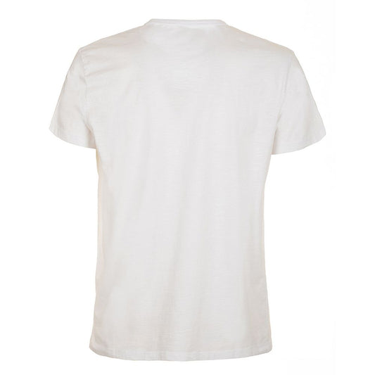 Classic White Cotton Crewneck Tee with Pocket