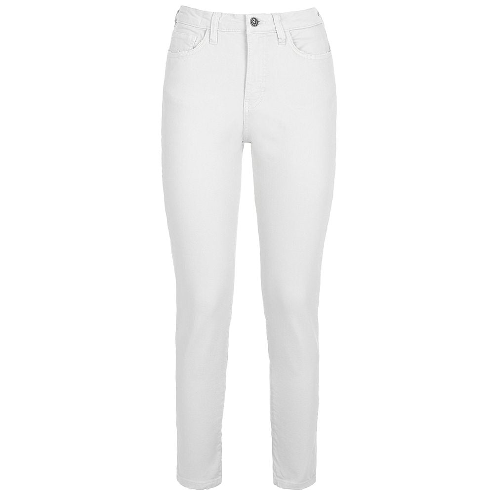 Chic White Cotton Blend Trousers for Women