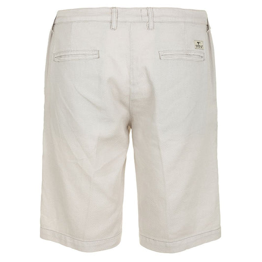 Chic White Cotton Bermuda Shorts