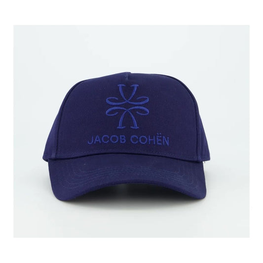 Embroidered Cotton Visor Cap in Blue