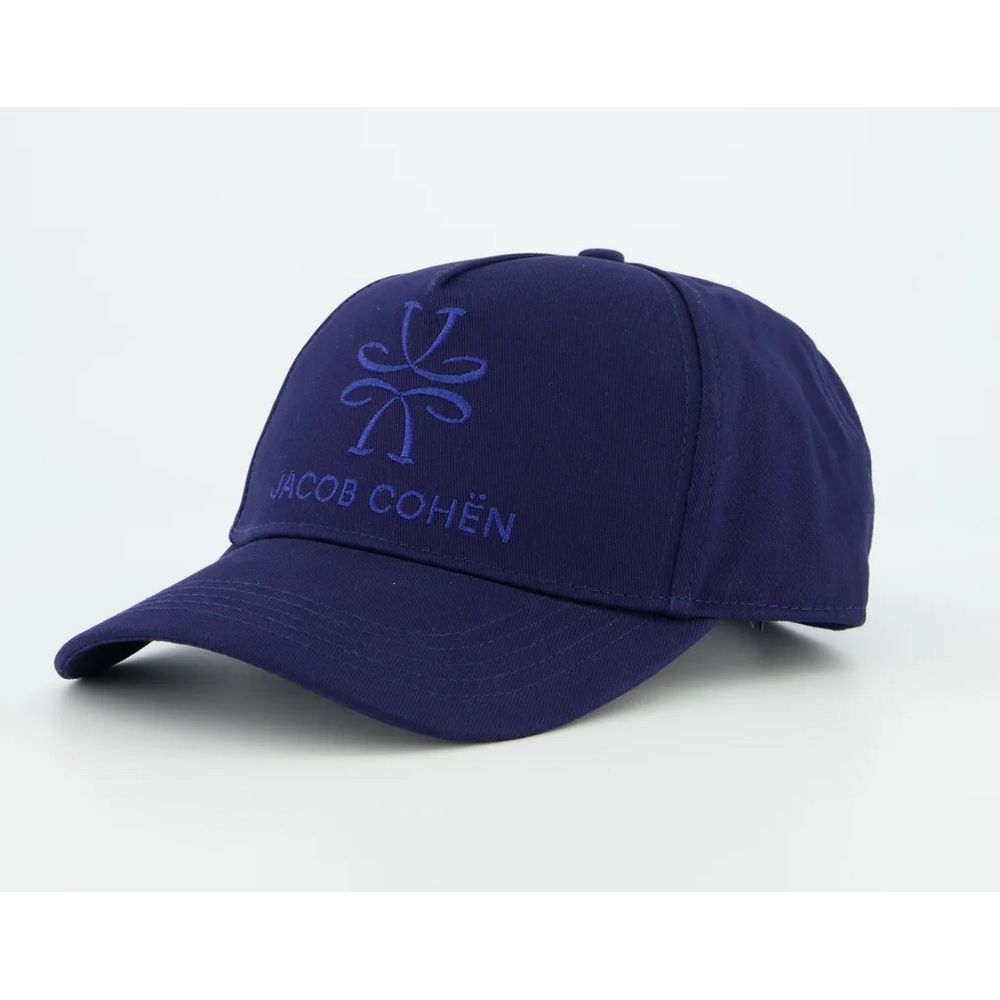 Embroidered Cotton Visor Cap in Blue