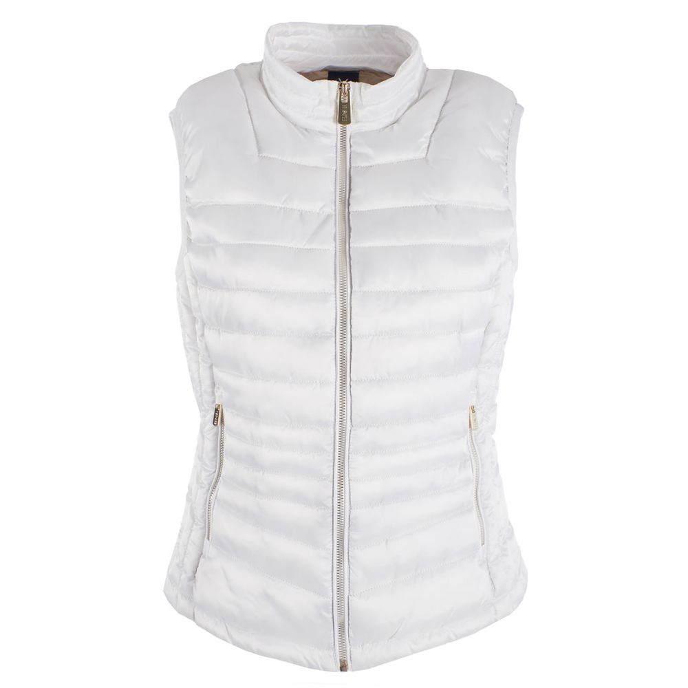 Chic White Sleeveless Technical Vest