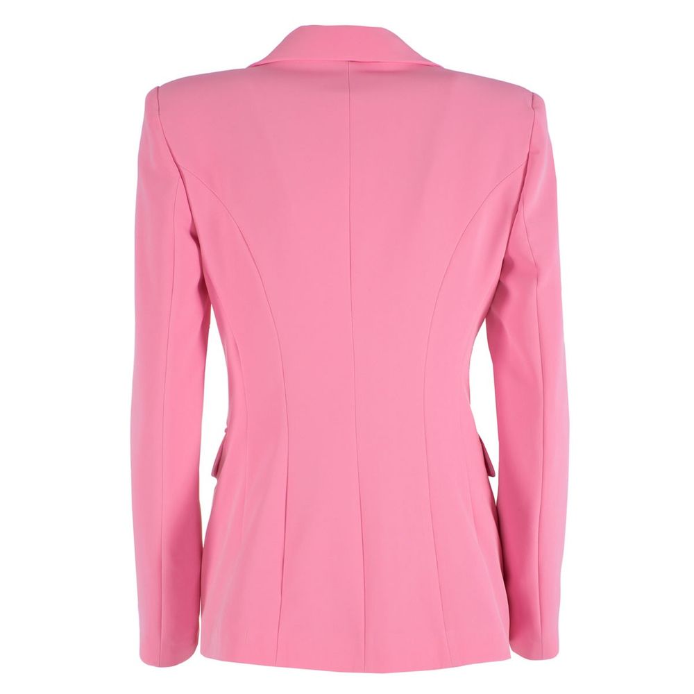 Elegant Pink Nylon Classic Jacket