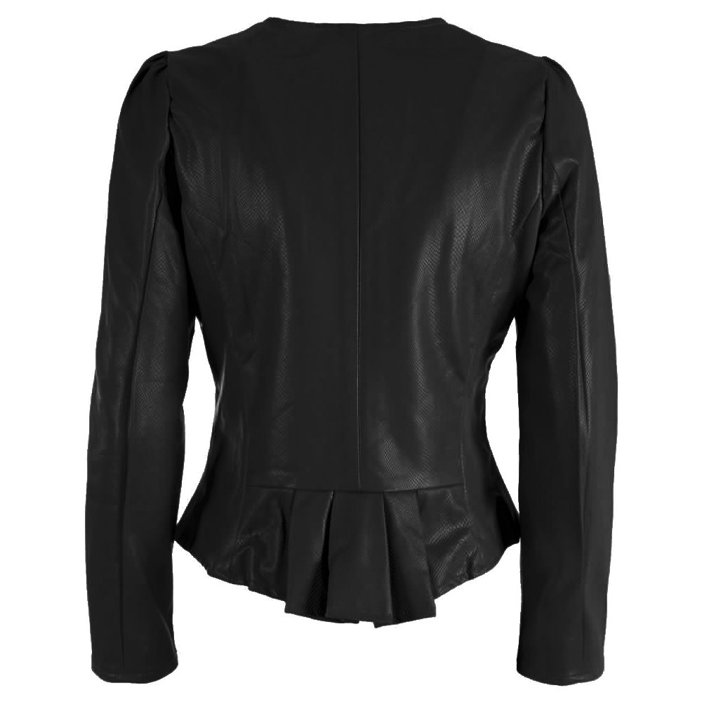 Chic Python Print Eco-Leather Jacket