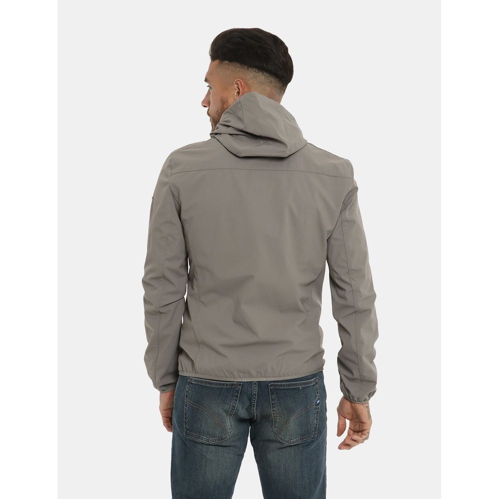 Sleek Gray Nylon Windbreaker