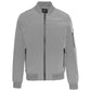 Chic Gray Nylon Bomber Jacket for Men