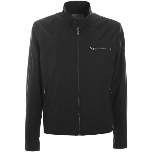 Sleek Black Windbreaker for Modern Men