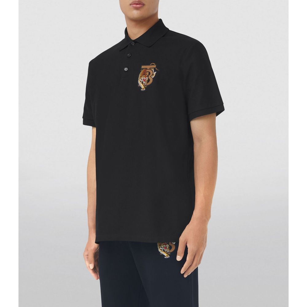 Elegant Black Cotton Polo Shirt