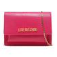 Chic Fuchsia Faux Leather Shoulder Bag