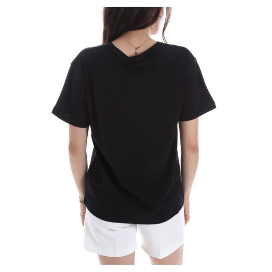 Chic Crew-Neck Cotton Logo Tee