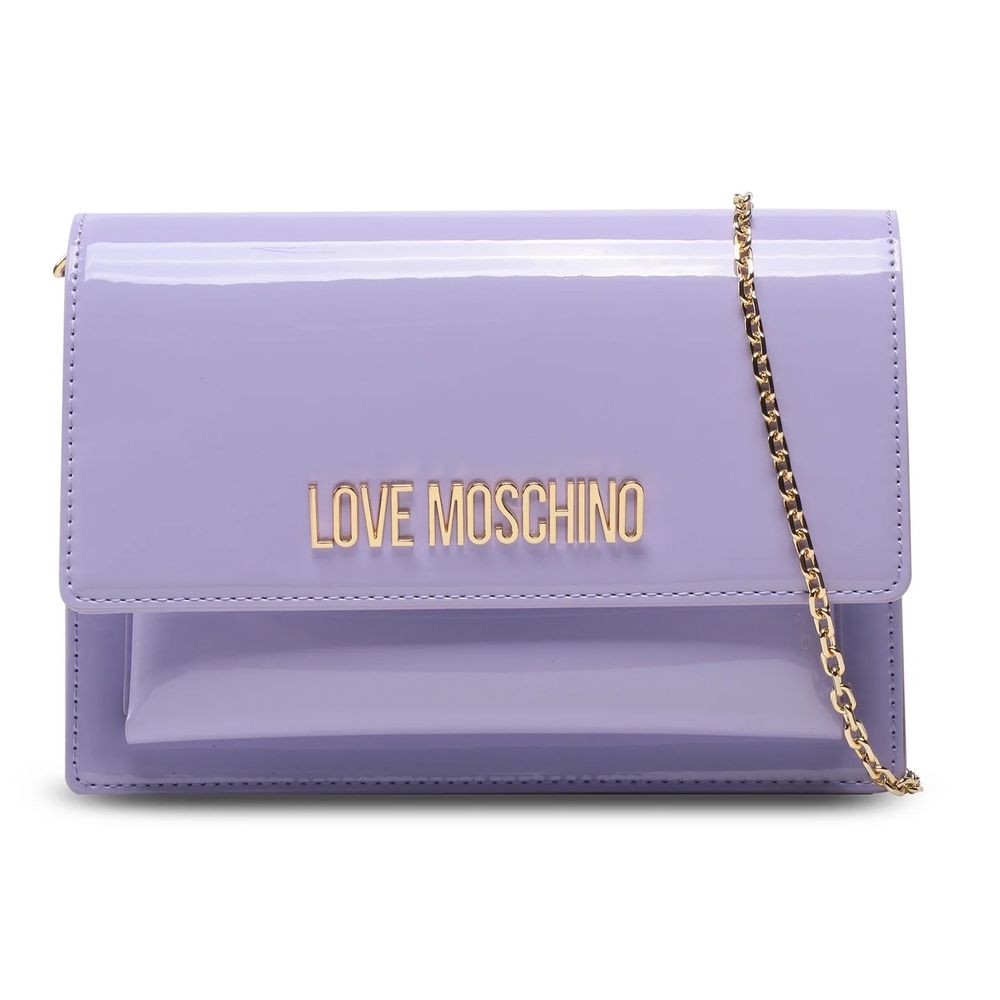 Elegant Purple Shoulder Bag with Gold Accents