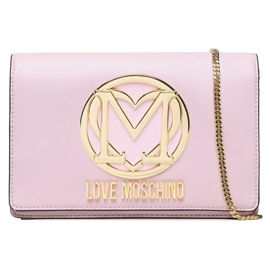 Chic Faux Leather Shoulder Bag in Pink