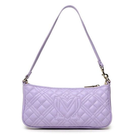 Chic Purple Faux Leather Shoulder Bag