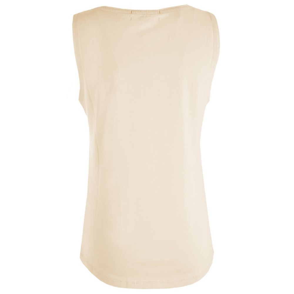 Chic Beige Crew-Neck Cotton Tee