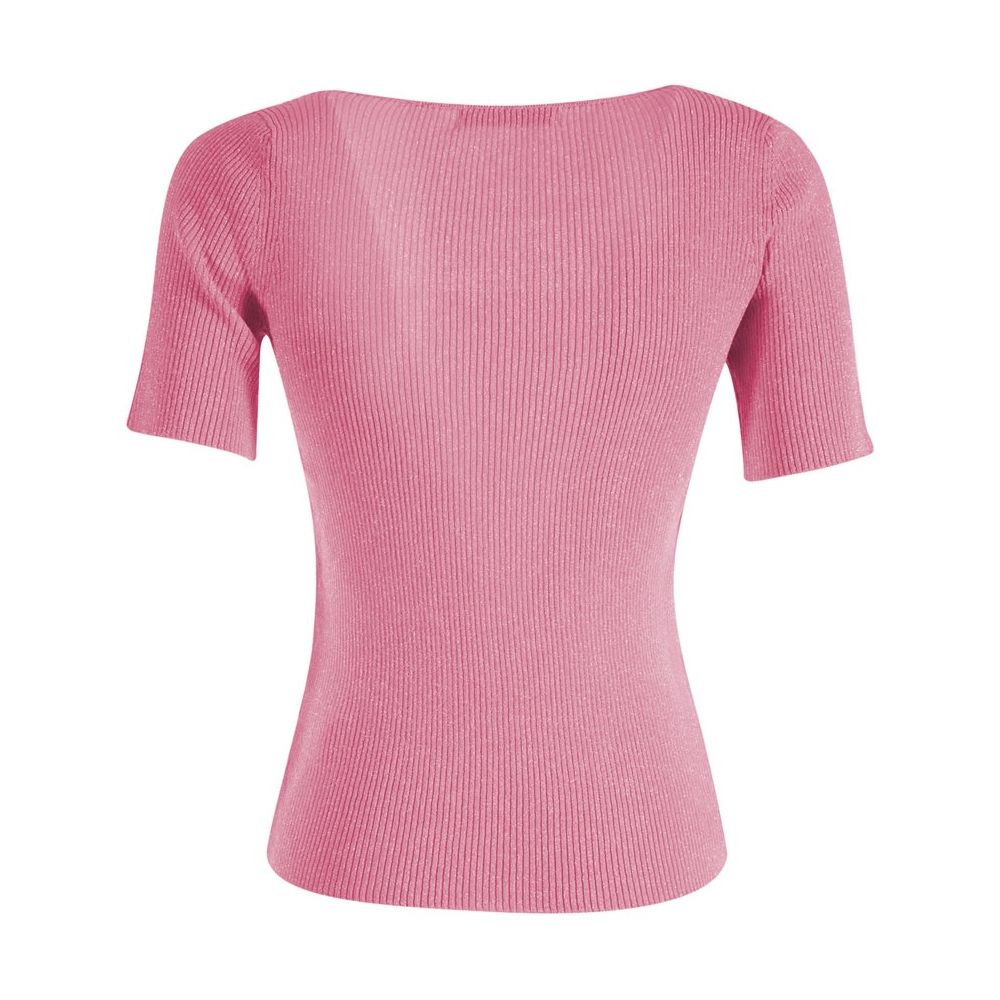 Chic Square Neckline Short-Sleeve Sweater