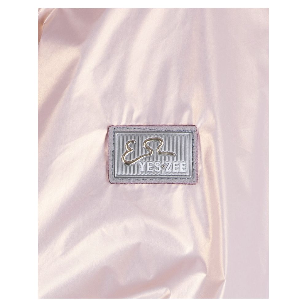 Pearlescent Pink Nylon Jacket with Triple Zip