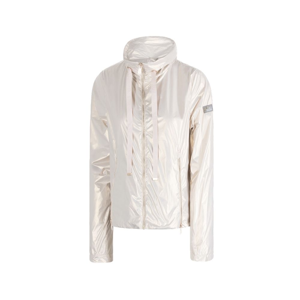 Pearlescent Chic Nylon Jacket for Elegant Evenings