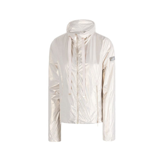 Pearlescent Chic Nylon Jacket for Elegant Evenings