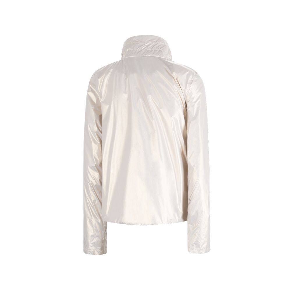 Pearlescent Chic Nylon Jacket for Elegant Evenings