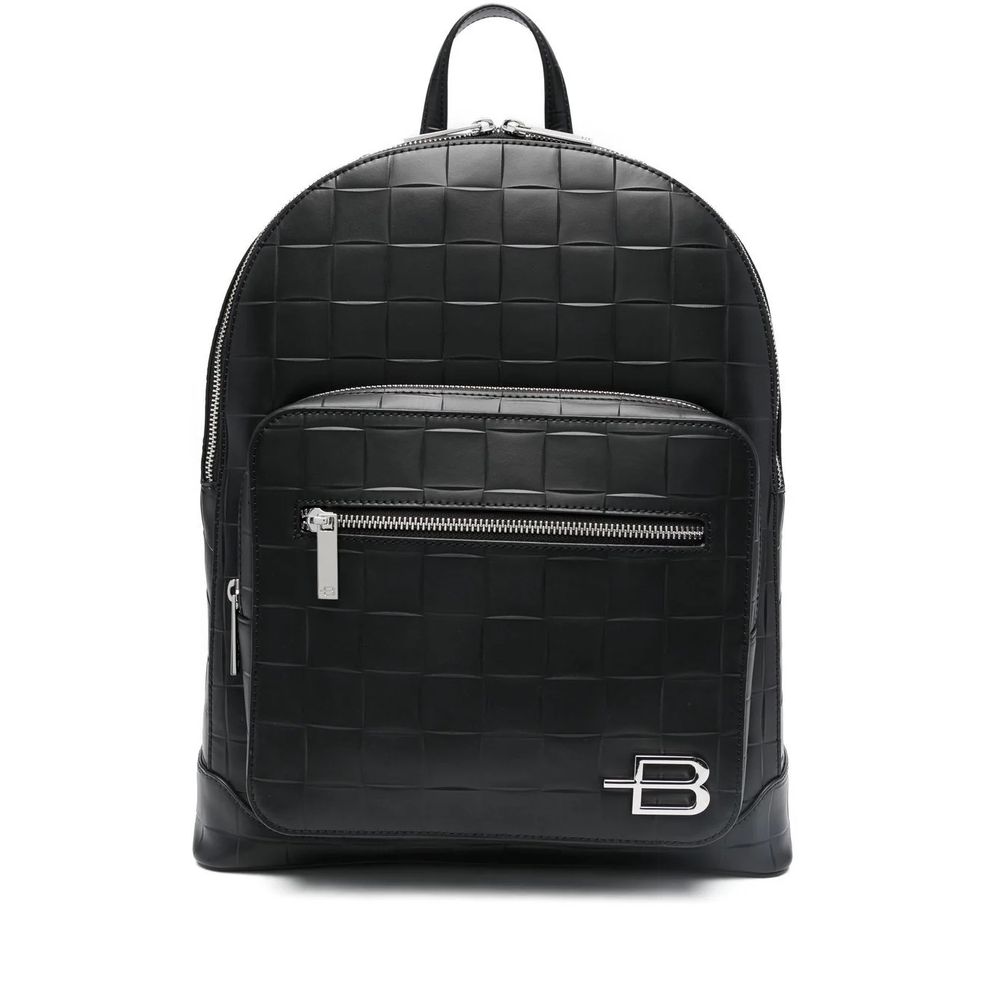 Chic Woven Leather Backpack - Compact & Versatile