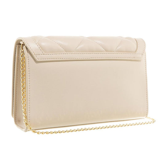 Chic White Faux Leather Crossbody Bag