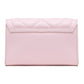 Chic Pink Faux Leather Crossbody Bag with Gold Accents