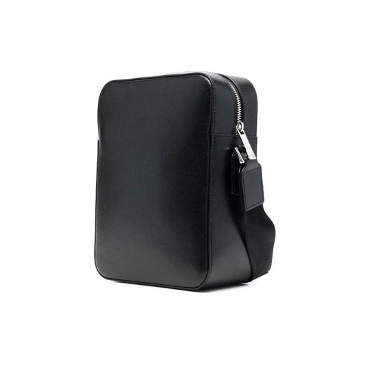 Elegant Black Leather Messenger Bag