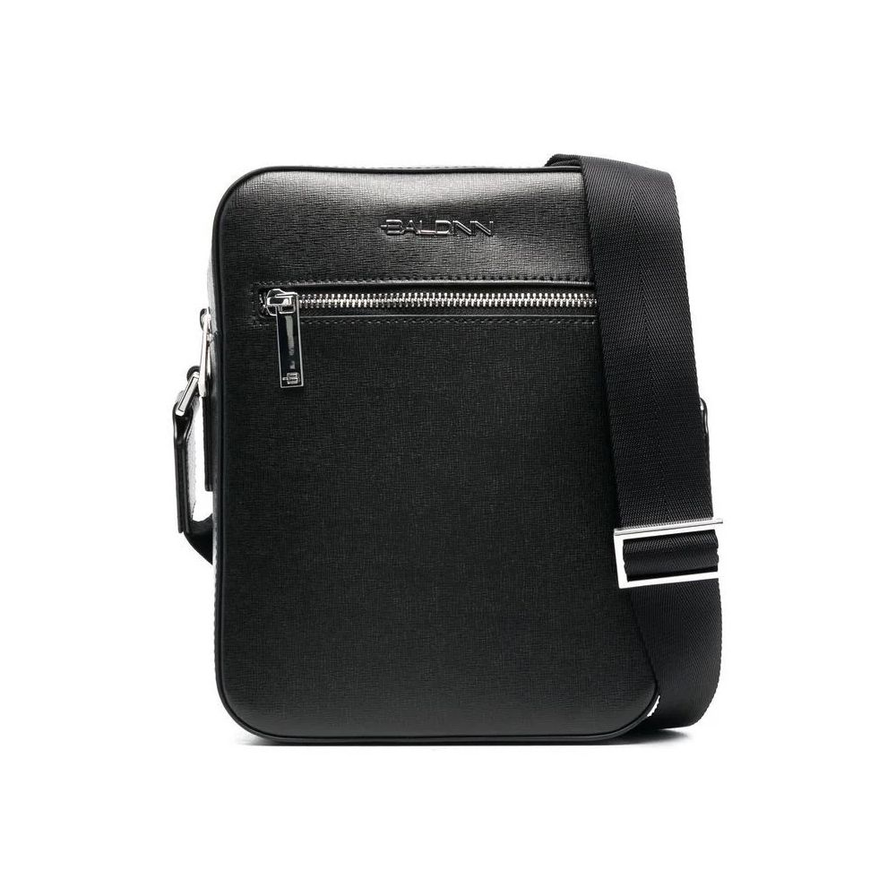 Elegant Black Leather Messenger Bag