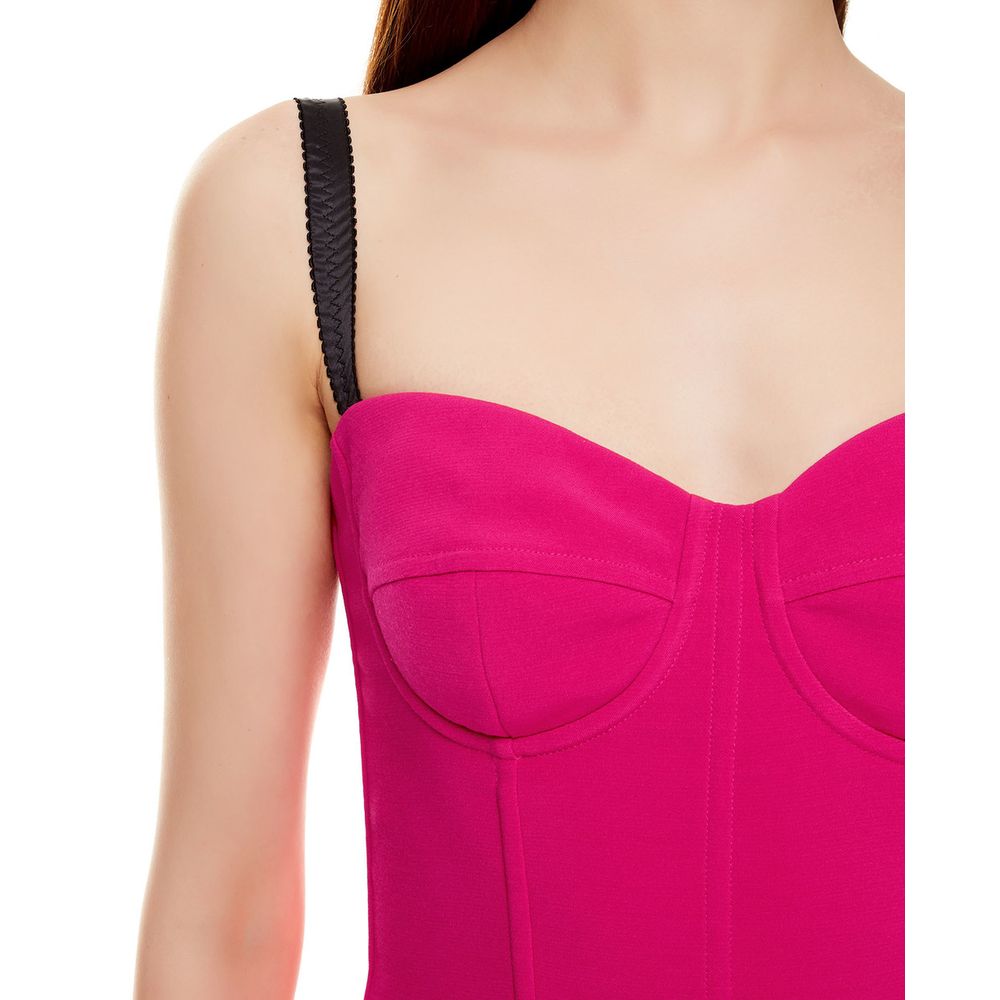 Elegant Fuchsia Sheath Dress with Silk Lining