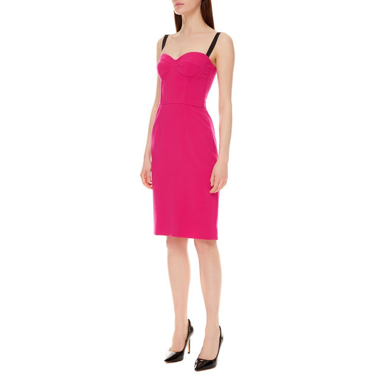 Elegant Fuchsia Sheath Dress with Silk Lining