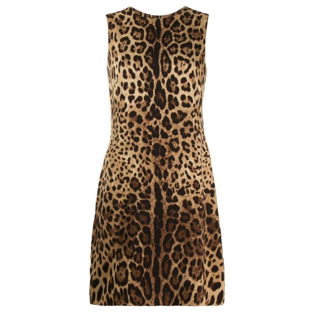 Elegant Leopard Print Stretch Dress