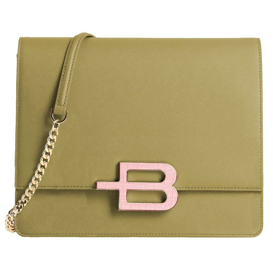 Chic Pistachio Calfskin Shoulder Bag