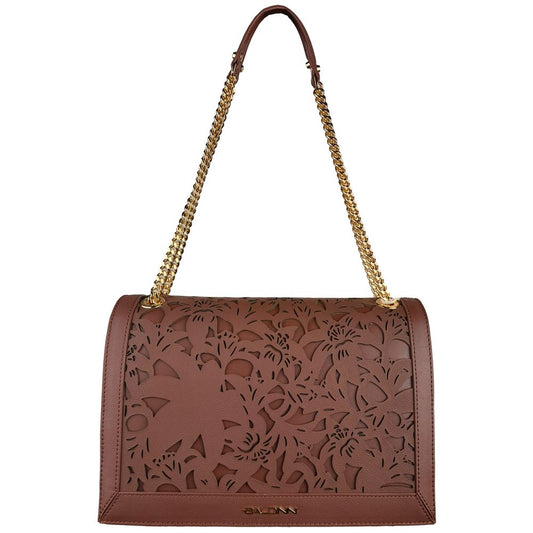 Elegant Floral Leather Shoulder Bag