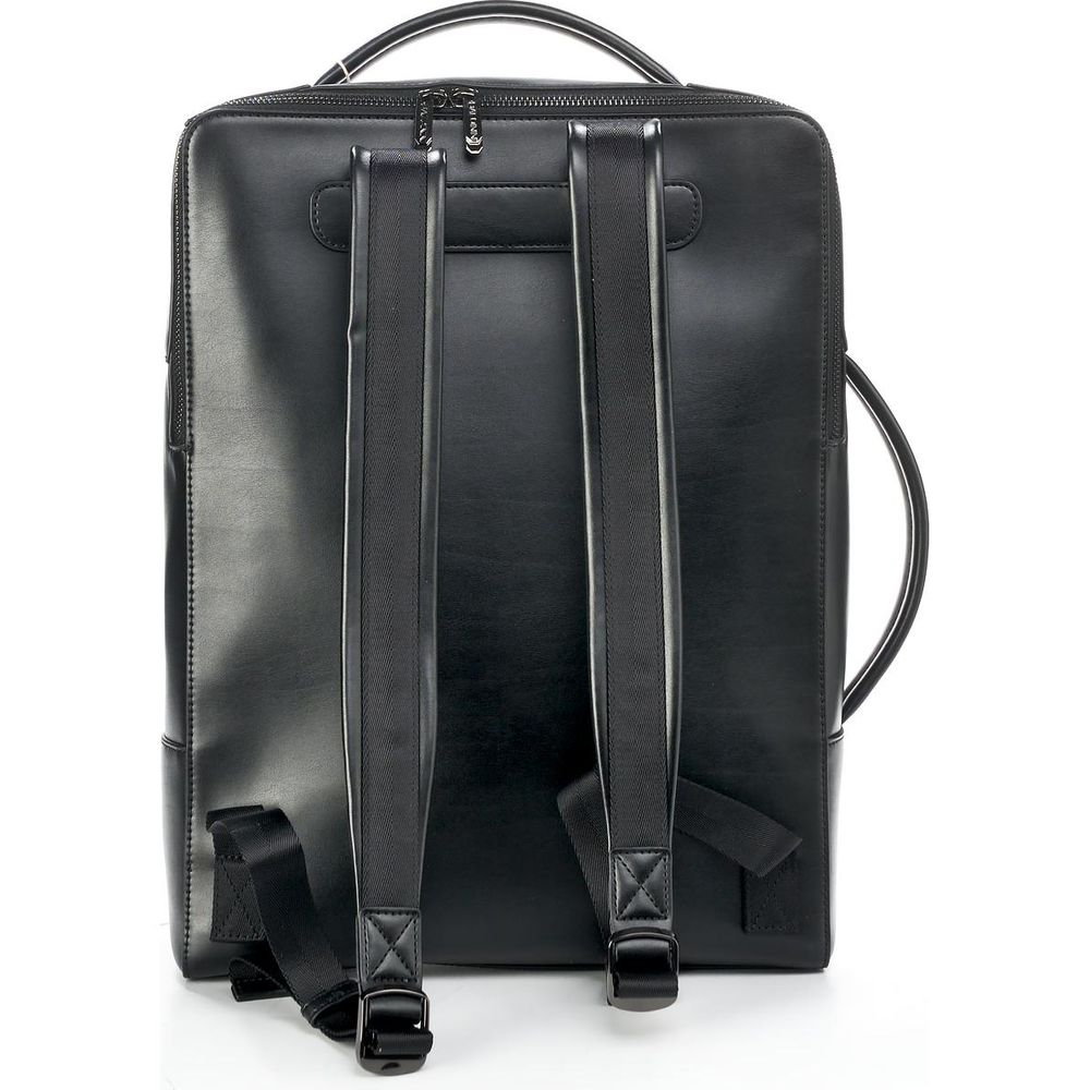 Elegant Black Calfskin Men's Backpack