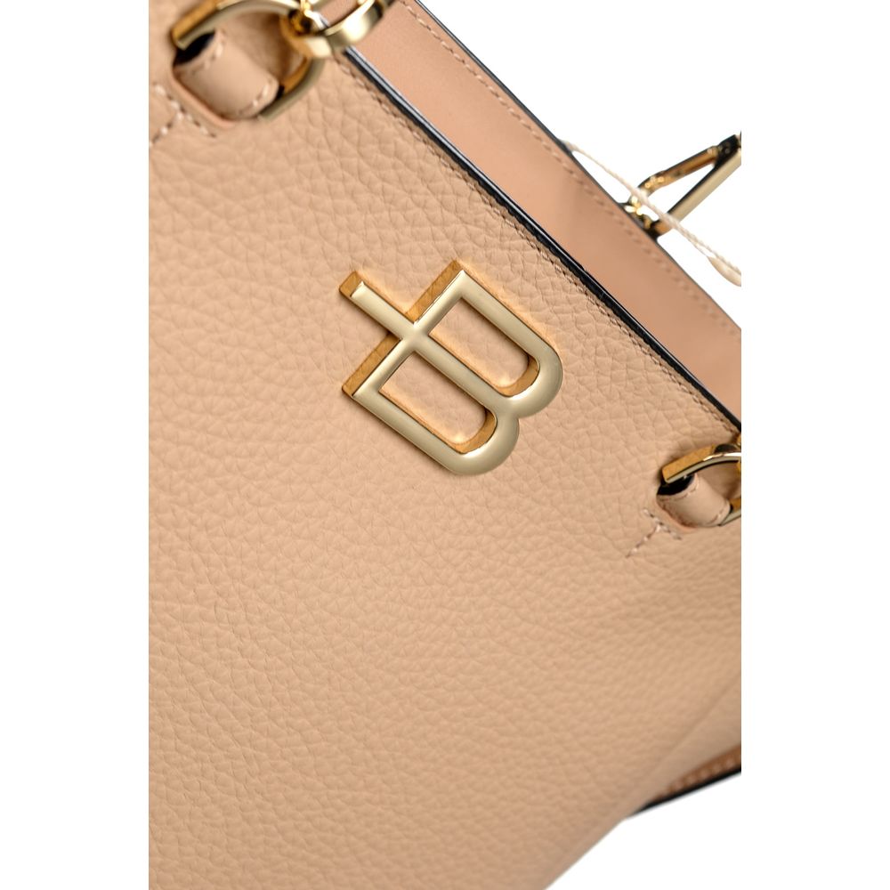 Chic Nude Textured Calfskin Handbag