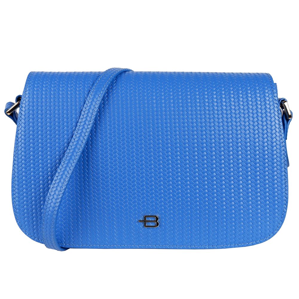 Woven Motif Calfskin Shoulder Bag