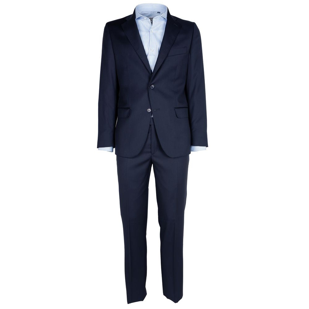 Elegant Wool Suit in Deep Blue